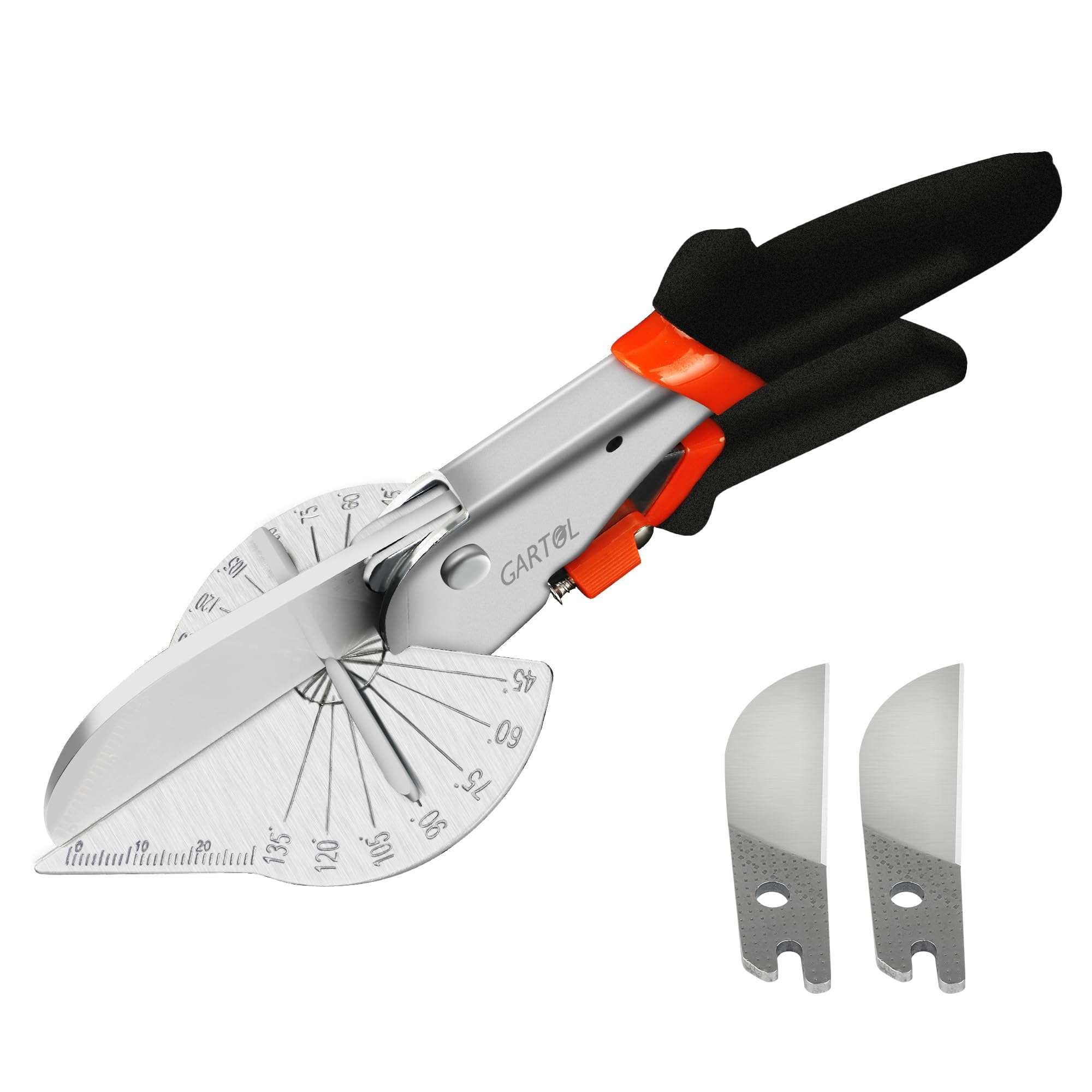 GARTOL Miter Shears- Multifunctional Trunking Shears for Angular Cutting of Moulding and Trim, Adjustable at 45 to 135 Degree, Hand Tools for Cutting