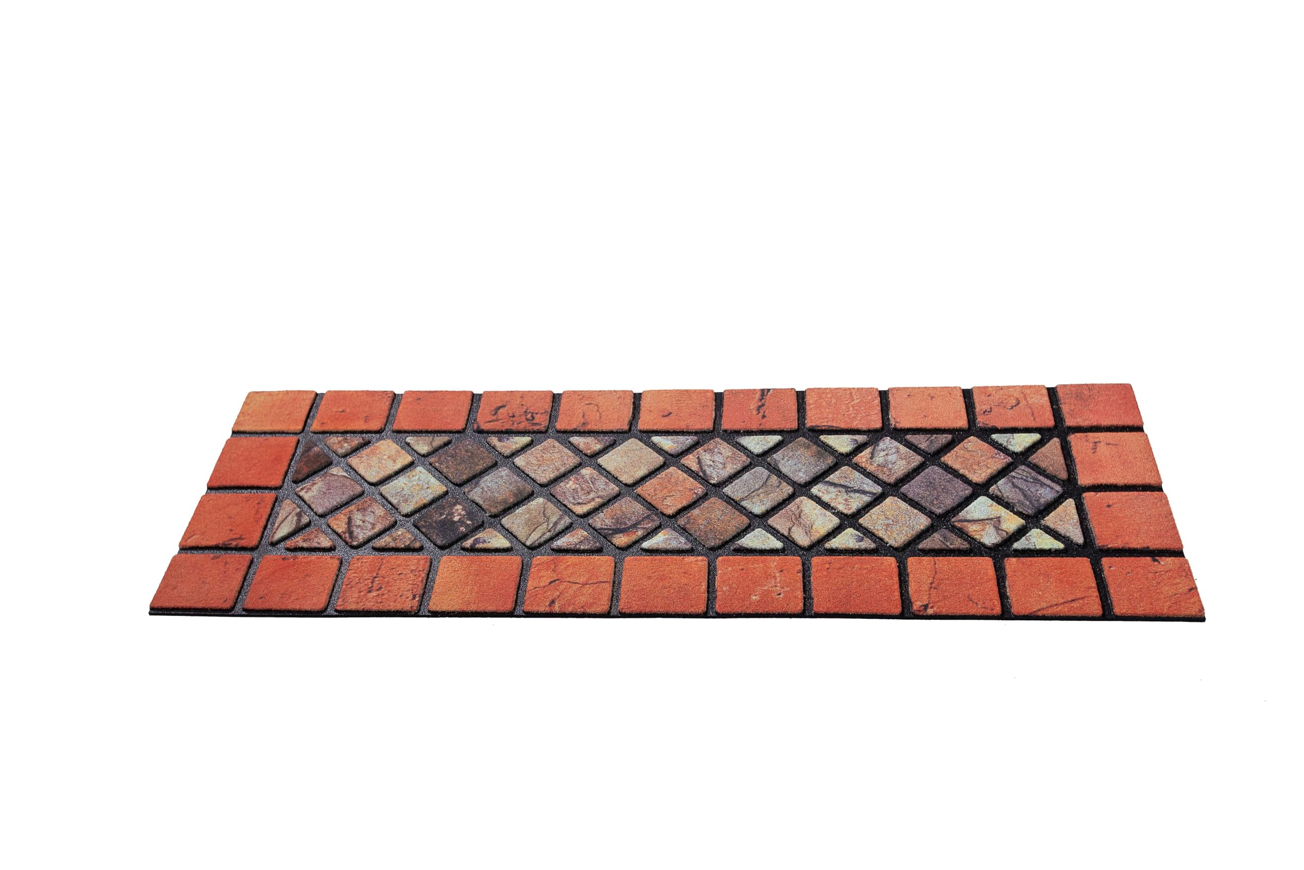 Nicoman Narrow Doormat Tiled Door Mat Barrier Eco-Friendly Heavy Duty Non-Slip Dirt Scraper For Indoor Outdoor Garden Shed Garage Entrance  (4 Pack,