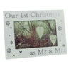 Our 1st Christmas as Mr & Mrs 6" x 4" Photo Frame with hearts & snowflakes