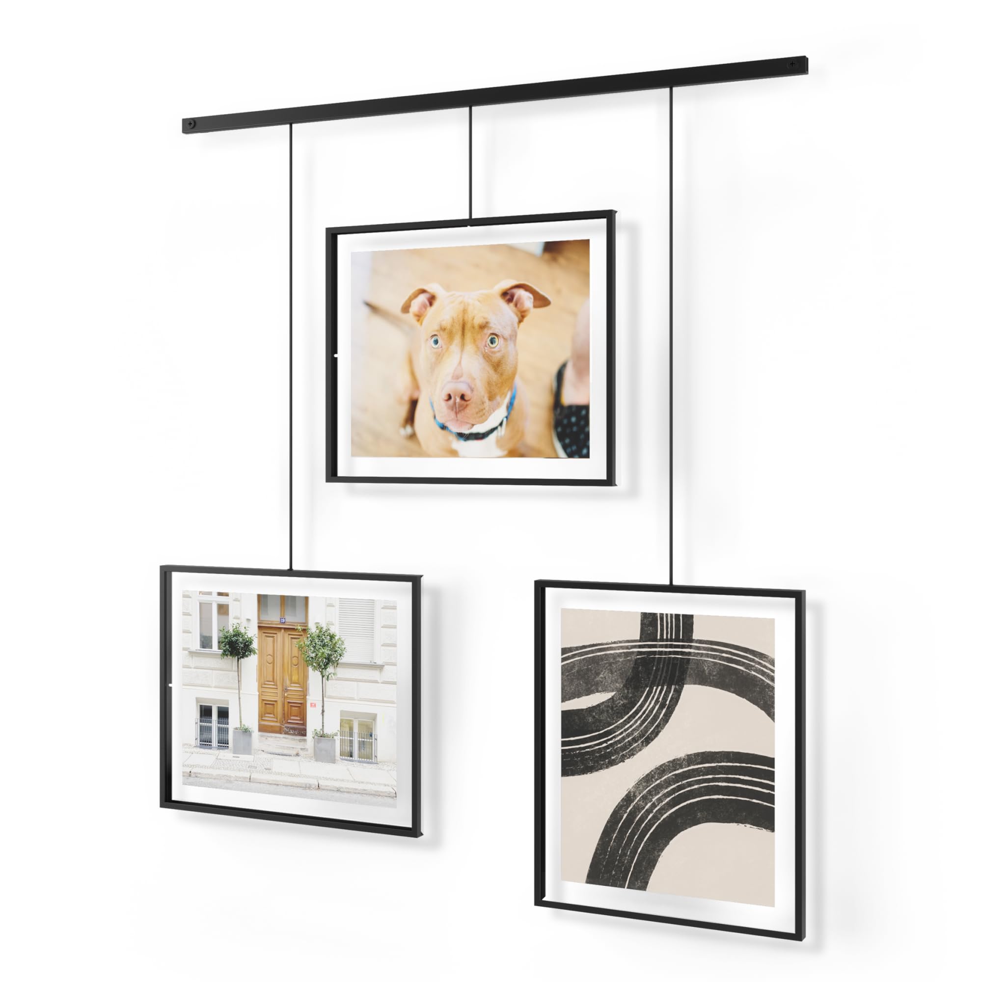 Umbra Exhibit Set of Three 8x10 Picture Frames, Black, metal