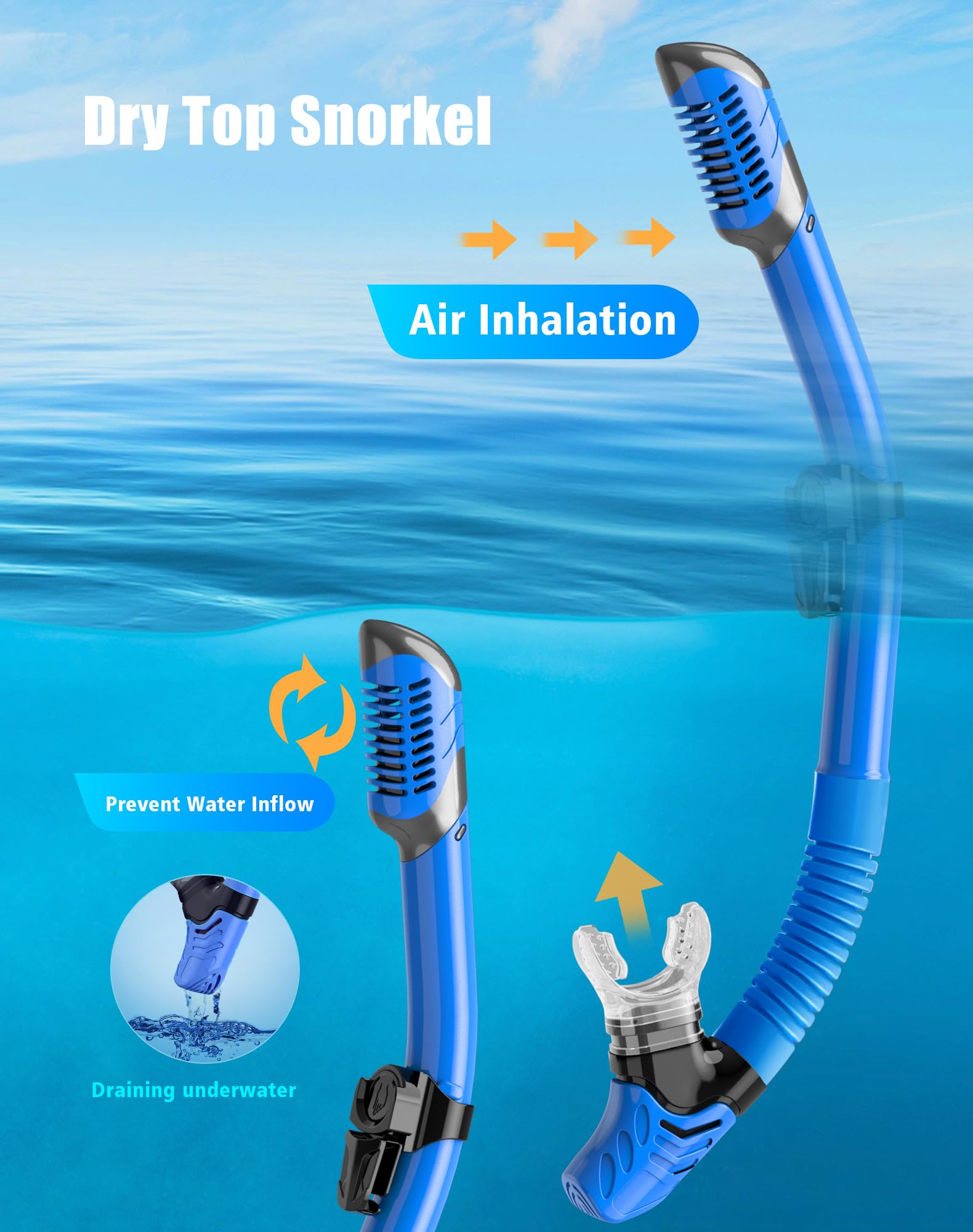 Lealinga Snorkel Set Adults 2Pack, Snorkel Mask Anti-Fog Panoramic View Diving Mask Dry Top Snorkel Kit with Travel Bag Diving Set for Snorkeling