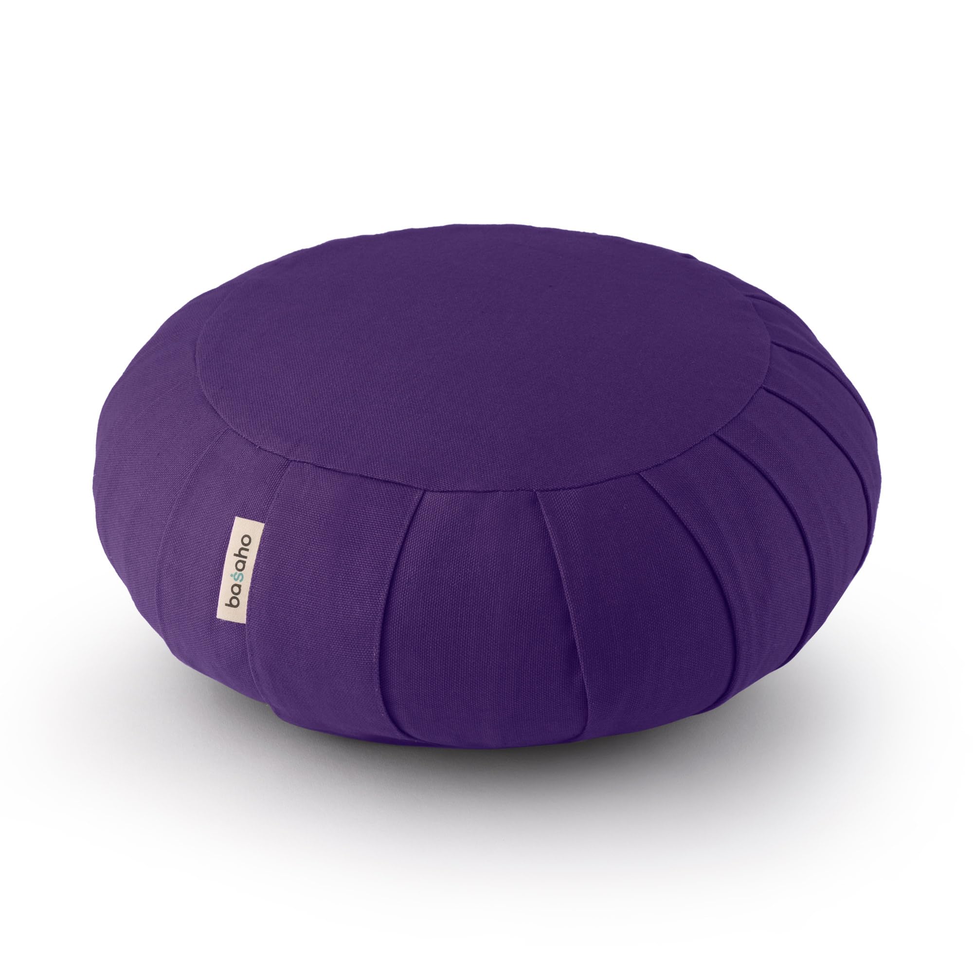 basaho CLASSIC Zafu Meditation Cushion | Organic Cotton | Buckwheat Hulls | Removable Washable Cover (Pure Purple)