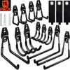 SBGGRL 15pcs Garage Storage Wall Hooks - Heavy Duty Garage Hooks for Hanging Yard Tools Ladders Bikes Power Hose Shovel Metal Shed Hangers Organizer