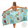 Ulticool Microfibre Towel ? Flowers Cashmere Blue ? 160 x 80 cm ? Lightweight Travel Towel Quick Drying Bath Towel Beach Towel Sauna Towel Microfibre