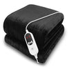 Purus Black Heated Throw Electric Blanket, 160 x 120cm Heated Blanket Machine Washable Soft Micro Fleece Electric Throw Overblanket with 12HR Timer