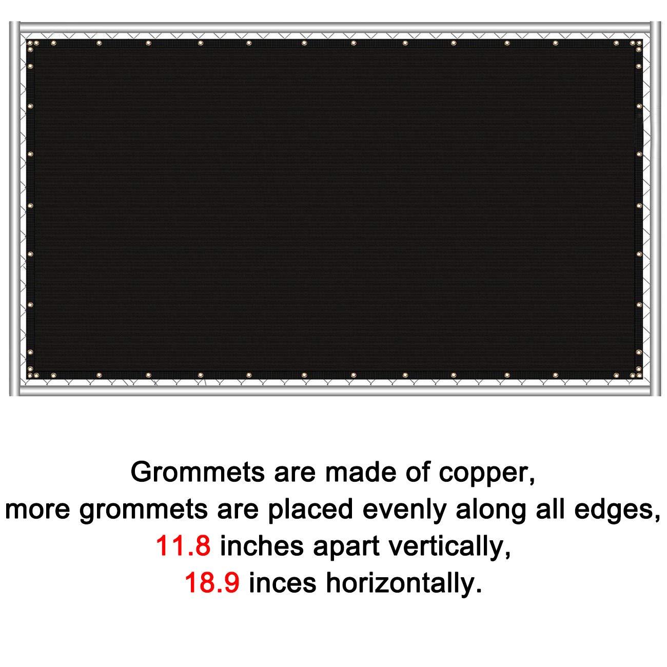 Sunnyglade 5 feet x 50 feet Privacy Screen Fence Heavy Duty Fencing Mesh Shade Net Cover for Wall Garden Yard Backyard (5 ft X 50 ft, Black)