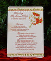 Graveside Memorial Christmas Card & Holder -Missing My Dear Wife - 3522
