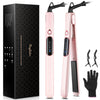 Hair Straighteners for Women, Haglater 2 in 1 Straightener and Curler Ceramic Plates Flat Iron with Adjustable Temperature LCD Display Straightening