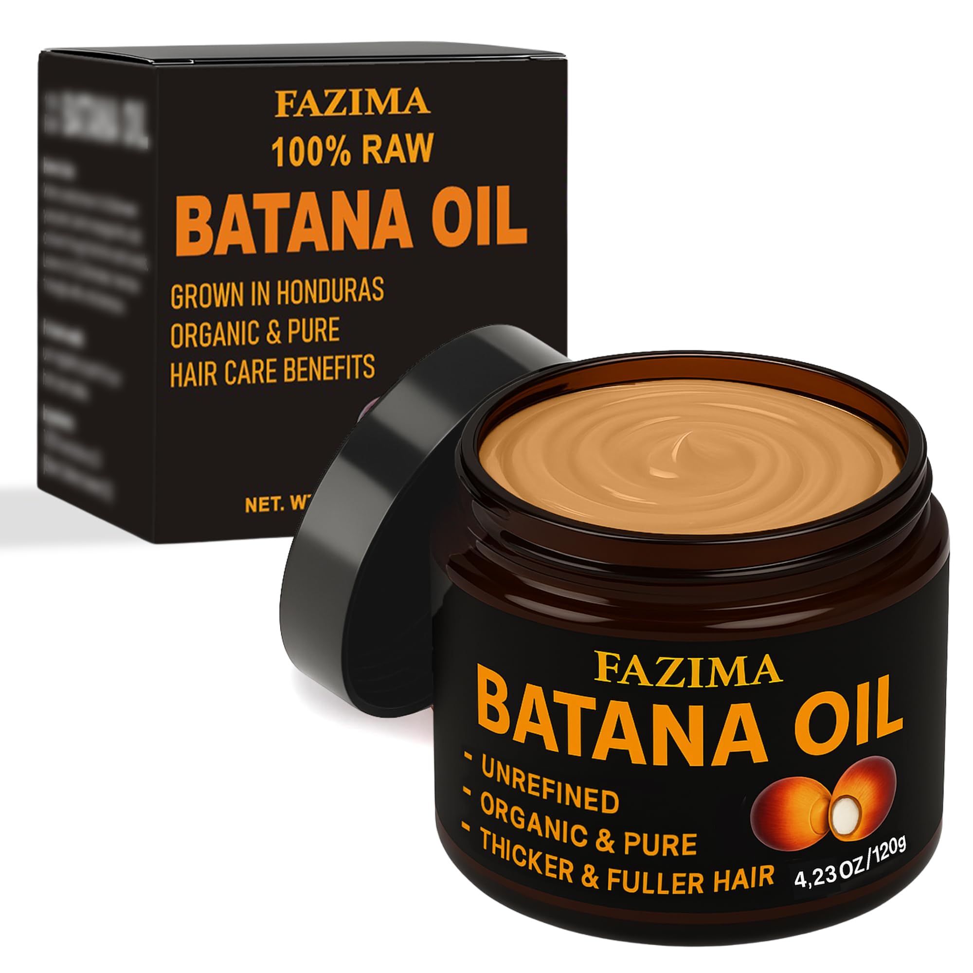 Fazima Raw Batana Oil for Hair Growth 125 ml ? 100% Pure & Unrefined from Honduras, Organic Hair Oil to Prevent Hair Loss and Boost Hair Thickness for