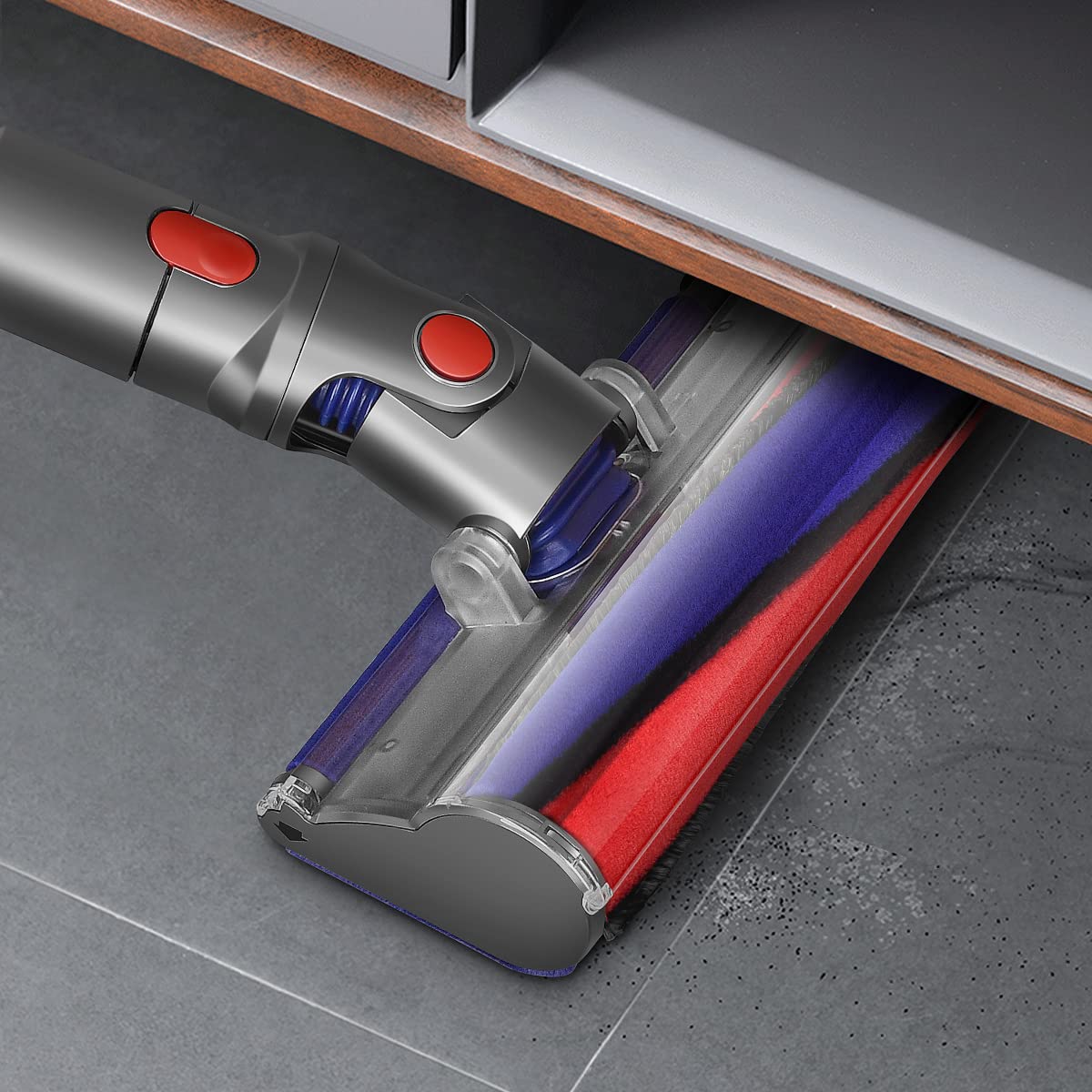 Hard Floor Fluffy Vacuum Head Compatible with Dyson V8 V10 V11 V15 Models, Soft Roller Cleaner Brush Head for Parquet, Marble, Tile, Laminate and Wood