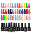 Beetles Christmas Gel Nail Polish-20 Colours Pastel Pink Yellow Blue Green Orange Soak off Base Top Coat Neon Red Glitter Purple Gel Nail Kit Manicure