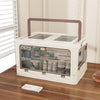 KHNR Medicine Storage Box with Handle,Large First Aid Box with Removable Tray and Quick Access Top Lid Flap,5 Doors Open Medicine Organizer,Plastic