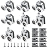 8 Pcs 23mm Curved Shower Door Rollers, Shower glass door wheels replacement rollers, Shower Door Wheels with Anti-Collision Block and Screws for