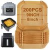 BYKITCHEN 200pcs Air Fryer Liners, Compatible with Ninja Speedi 5.7L, Cosori 5.5L, Ninja MAX PRO/Philips 6.2L, 7.9Inch Large Air Fryer Liner, Baking