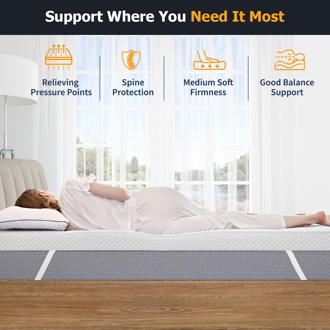 Memory Foam Mattress Topper 4ft/Small Double Bed (7cm Thick) Premium Topper for Comfort & Support, Back & Joint Pain Relief, Cooling Dual-Layer