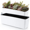 Skelang 2-Pack Self Watering Planter, Rectangle Flower Pot with Water Level Indicator, Window Gardening Box for Indoor Plant, Succulent, Herb,