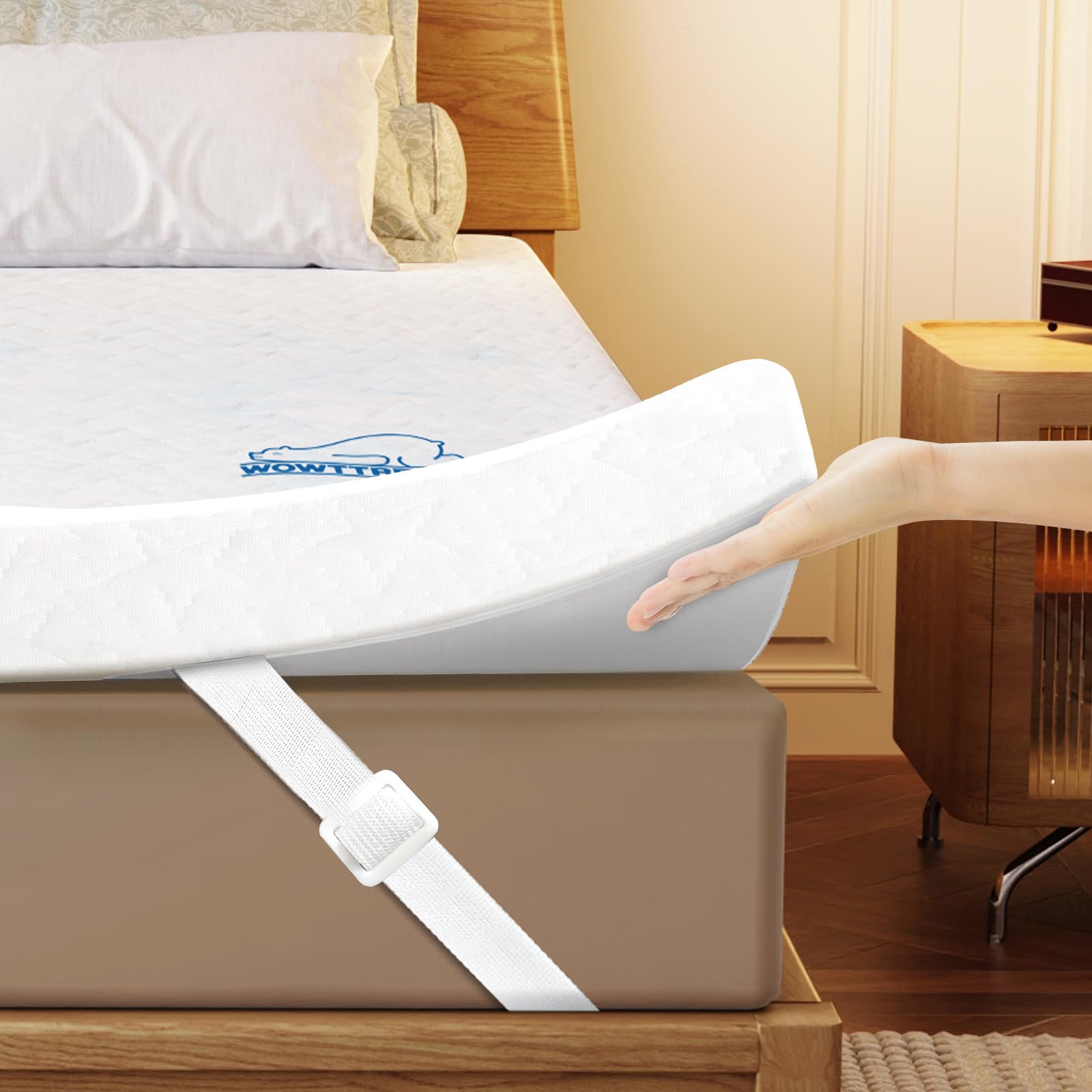 wowttrelax Memory Foam Mattress Topper Single Bed, 7cm Thick Orthopedic Cooling Single Mattress Topper for Back Pain Relief, Washable Cover with