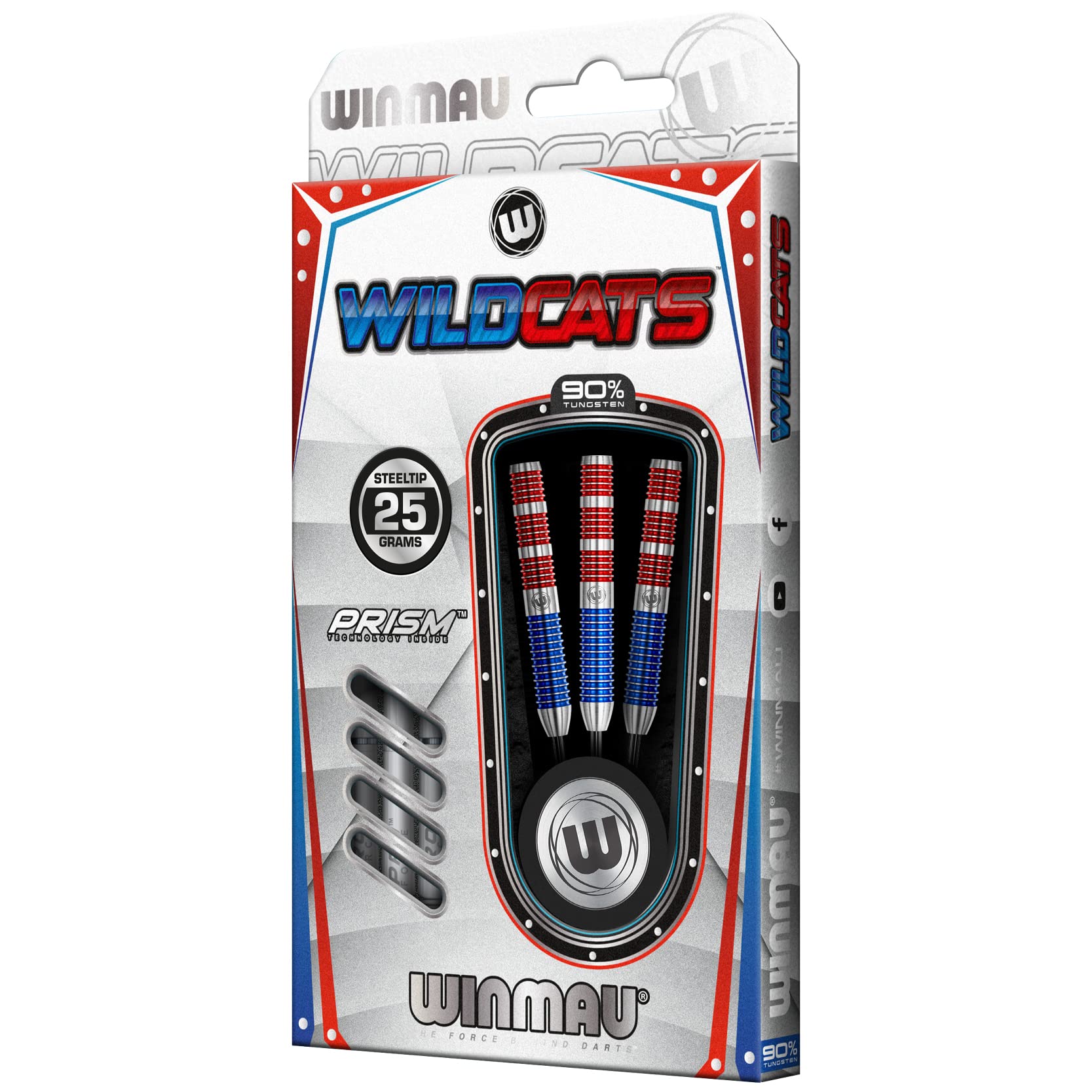 WINMAU Wildcats 25 gram Tungsten Darts Set with Flights and Stems (Shafts)