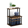 Furinno TURN-N-TUBE Coffee Bar, 3-Tier Bakers Rack, Kitchen Shelves, for Pantry Organizers and Storage, Kitchen Organization, Amber Pine