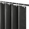 Furlinic Extra Long Shower Curtains 240cm drop for Bathroom Waterproof Mould Resistant Washable Weighted Polyester Fabric Dark Grey Sets With 12