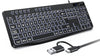 OMOTON Large Print Backlit Keyboard with Dual Interface (Type-C and USB) ? Full Size Wired Computer Keyboard with White Backlight Easier to See and