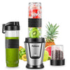 Blender Smoothie Makers 500W, 2 in 1 Multifunctional Personal Blender Mixer with 2x600ml Portable Bottles for Ice, Fruit, Vegetable, and 200ml
