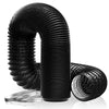 Hon&Guan 125mm Aluminium PVC Ventilation Air Ducting 5inch Flexible Vent Hose Pipe for Extractor Fan, Tumble Dryer, Cooker Hood(?125mm*5m,Black)