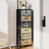 Welfuturer Narrow Tall Chest of Drawers with 6 Fabric Drawer Dresser for Bedroom Storage Tower Organizer Unit for Living Room Bedroom Closet Entryway