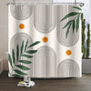 Xiaoterna Boho Sun Line Shower Curtain Rustic Bohemia Mould Proof Resistant Bathroom Curtain Western Retro Abstract Sun Leaves Shower Curtain Machine