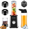 KITCANIS Mixer Smoothie Maker 800W, 3 in 1 Multifunctional Smoothie Blender with 3 Adjustable Speeds, 600ML Portable Bottle and 300ML Grinding Cup for