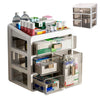 Medicine Storage Box, 4 Clear Drawers Medicine Boxes First Aid Boxes, Plastic Medication Storage Box Medical Organiser for Home Office Dorm School,