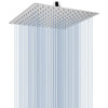 Voolan 10" High Pressure Rain Shower Head, Square Shower Heads Made from 304 Stainless Steel, Comfortable Shower Experience Even at Low Water Flow,
