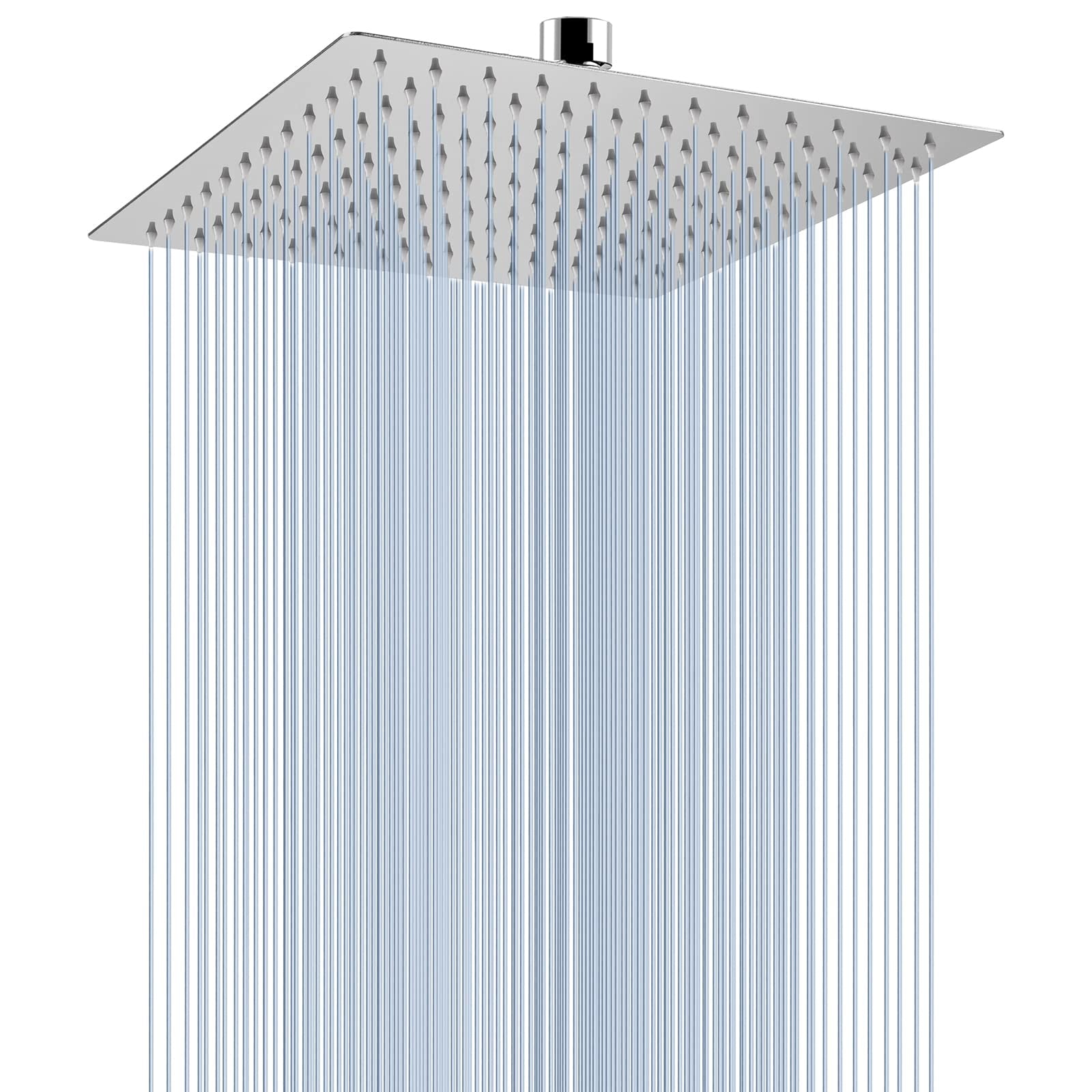 Voolan 10" High Pressure Rain Shower Head, Square Shower Heads Made from 304 Stainless Steel, Comfortable Shower Experience Even at Low Water Flow,