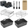Ninja Air Fryer Accessories, 2Pcs Air Fryer Rack for Grill, Silicone Air Fryer Liners, Air Fryer Paper Liners for Ninja Dual AF300UK AF400UK AF451UK /