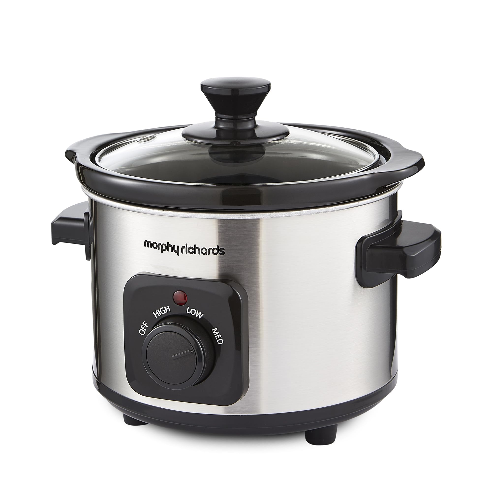 Morphy Richards 460300 Slow Cooker 1.5L, Ceramic, 1.5 liters, Brushed Steel