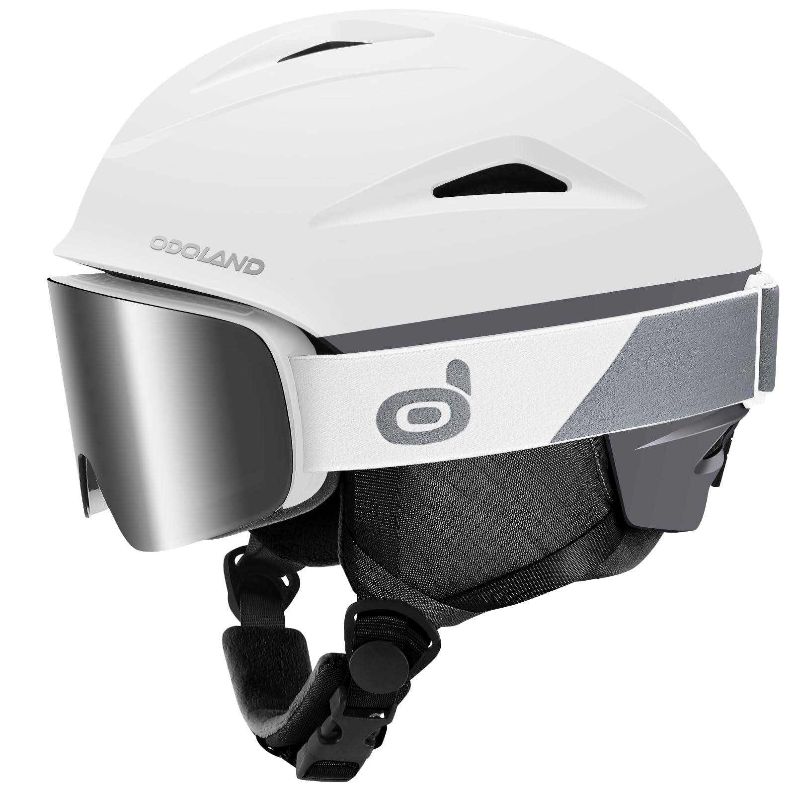 Odoland Snow Ski Helmet with Goggles Set - Adjustable Sport Helmet with Protective Glasses for Men and Women- Windproof Adult and Youth Skiing Gear
