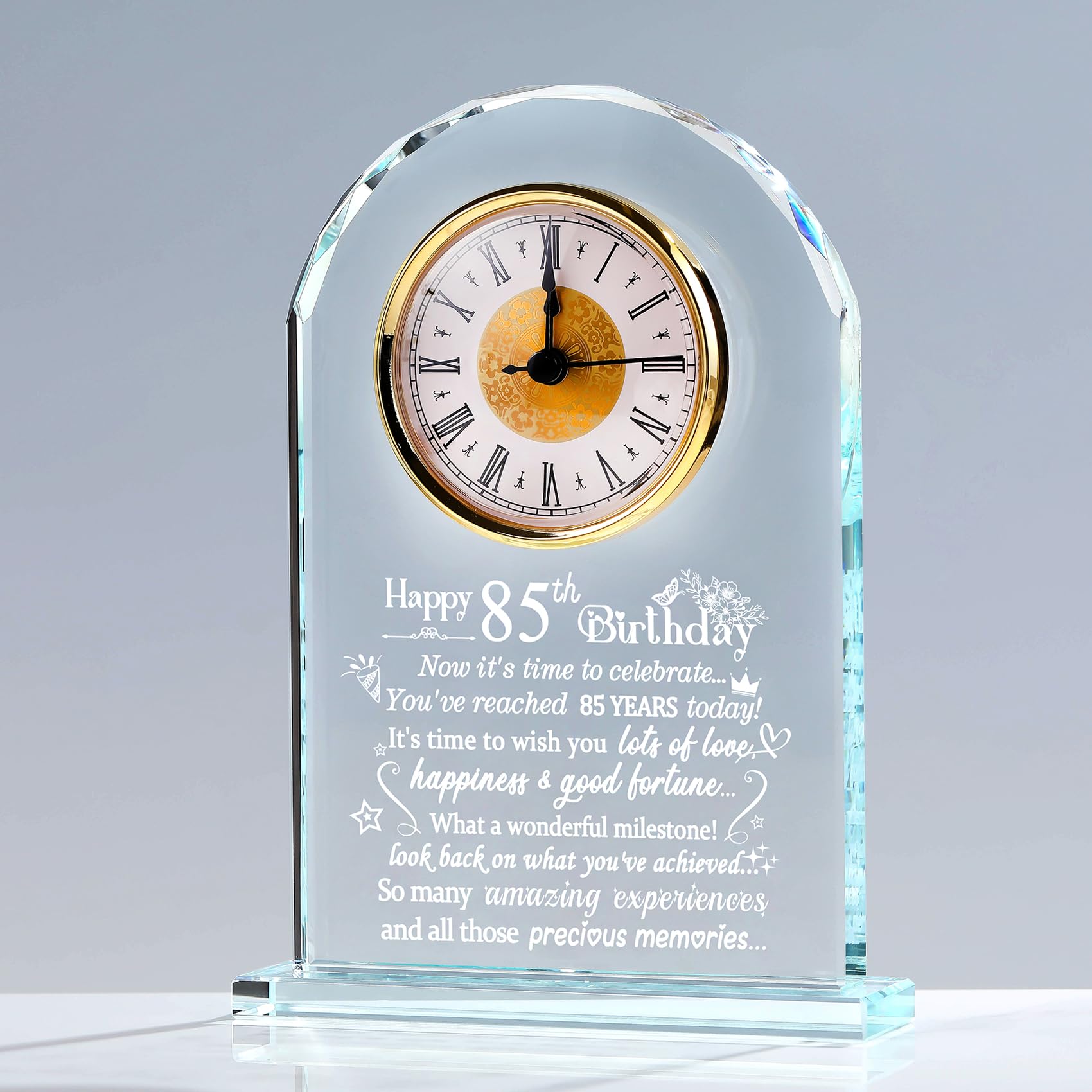 Ornalrist 85th Birthday Quartz Clock Gifts for Women Men, Happy 85th Birthday Presents Blessing for Friends Mum Her Turning 85 Years Old