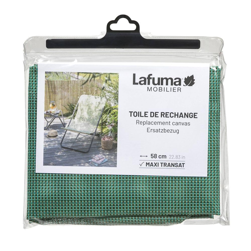 LAFUMA MOBILIER Batyline Canvas for Maxi Transat Deckchair, Width: 58 cm, Colour: Chlorophylle, LFM2655-9266