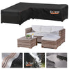 Enzeno l shaped garden sofa covers waterproof,420D Oxford Fabric outdoor sofa cover, Rattan Corner Furniture Cover with Waterproof Tape (140x210x75cm)