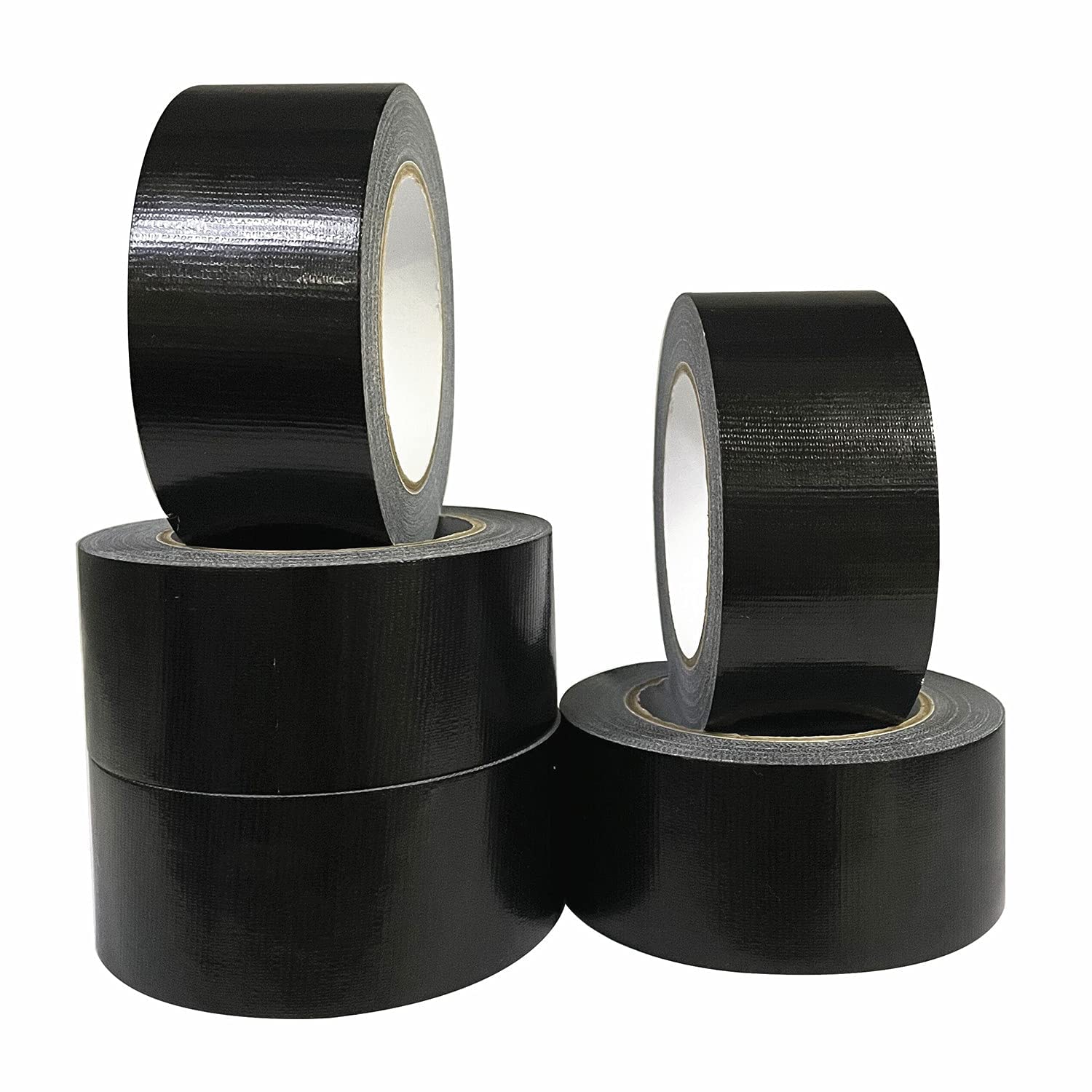 CHUANGSEED 5Pack Black duct Tape 50mm x 27.4m Cloth waterproof gaffer tape adhesive cloth repair tape Heavy Duty for Repairing, Sealing Adhesive Tape