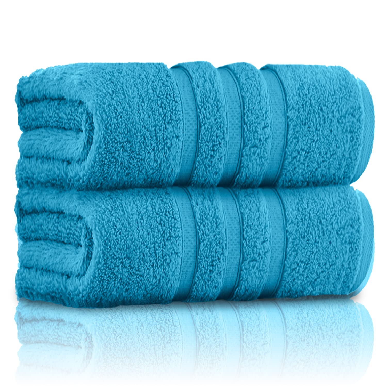 GC GAVENO CAVAILIA 100% Ringspun Cotton Bath Towels, Luxury 550 GSM Zero Twist Towel Sheets, Turquoise, 80x140 Bath Sheet