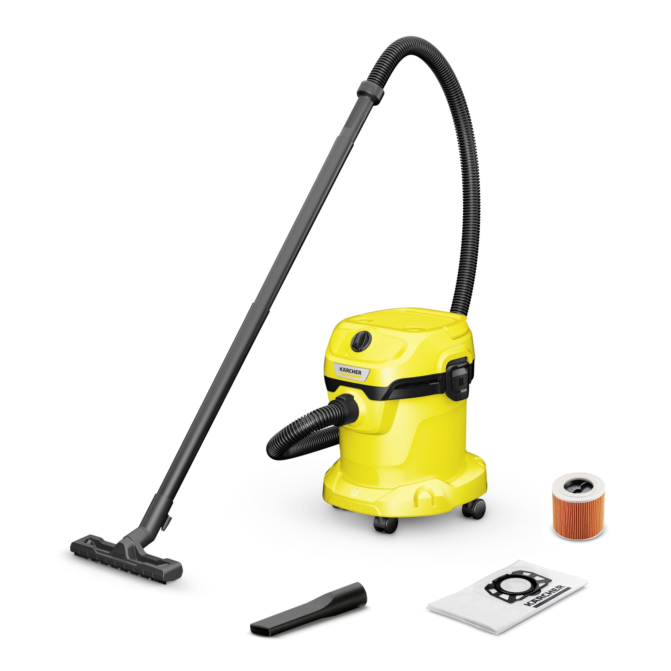 K?rcher Wet and Dry Vacuum Cleaner WD 2 Plus V-15/4/18/C Blowing function, Power: 1000 w, steel container: 15 L, suction hose: 1.8m, incl. cartridge