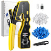 Proster RJ45 Crimp Tool Kit - Pass Through RJ45 Crimper for Cat6 Cat6a Cat5 Cat5e with 50 PCS CAT6 Pass Through Connectors 50 PCS Cat6 Protection