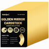 A4 Golden Mirror Cardstock Paper, 60 Sheets 250gsm/92Ib Metallic Reflective Paper for Crafts, Foil Cardstock for DIY Projects Birthday Party