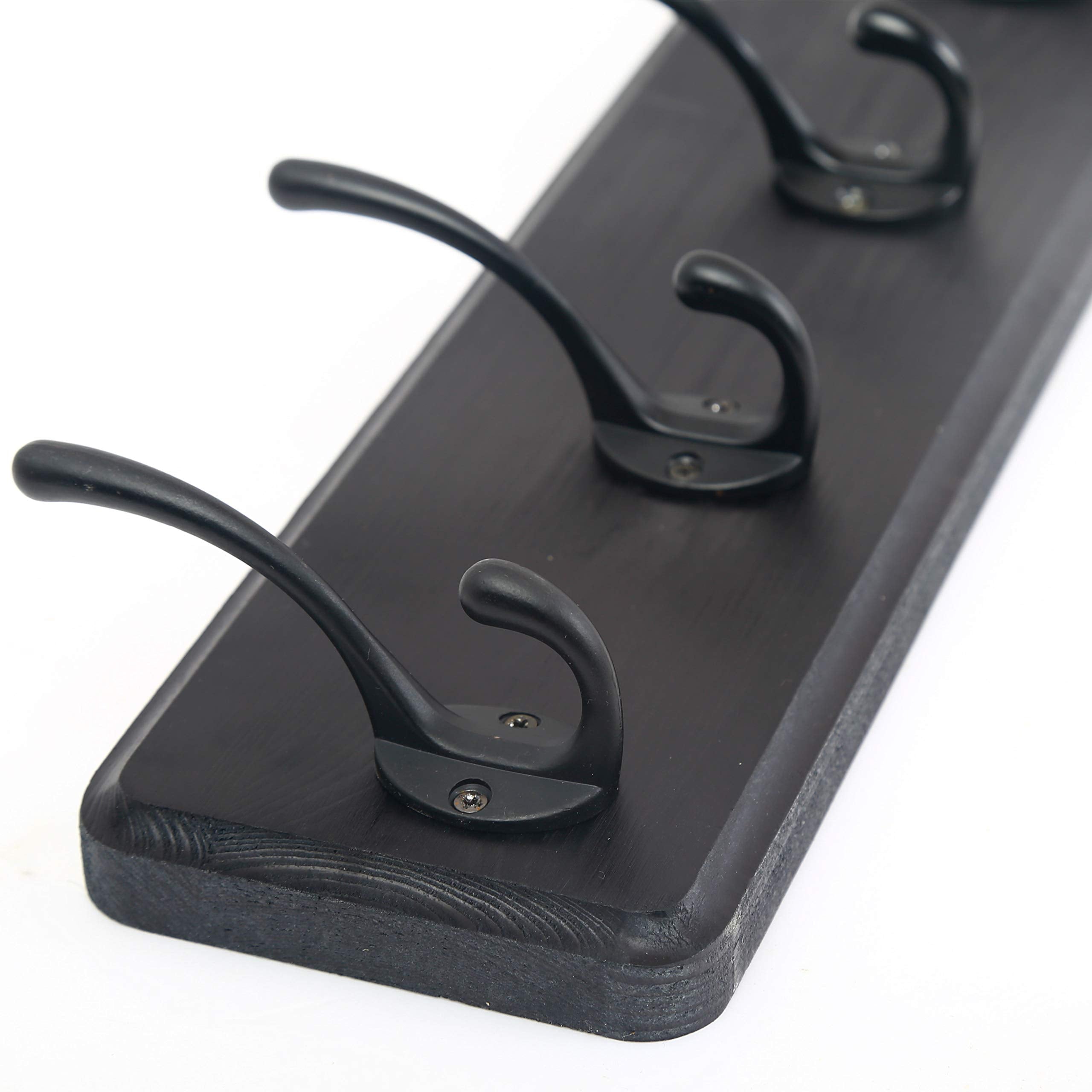 WEBI Coat Rack Wall Mounted,Coat Hooks Wall Mounted,16 Hole to Hole,Large Coat Hanger Wall Hook Rack,5 Hooks for Hanging