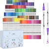 Ohuhu Colouring Pens: 160 Colours Colouring Markers with Dual Tips Fine & Brush Pens Water-Based Art Markers for Kids and Adults Drawing Sketching