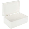 Creative Deco Large White Plain Wooden Storage Box with Lid | 30x20x14cm (+/-1 cm) | Hinged Lid | Gift Christmas Xmas Box Kitchen Storage | ROUGH &