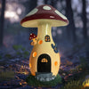 coonoe Solar Garden Statue - Fairy Garden Mushroom House Light, Solar Yard Decor, Garden Ornaments Present, Waterproof Decoration for Patio Lawn