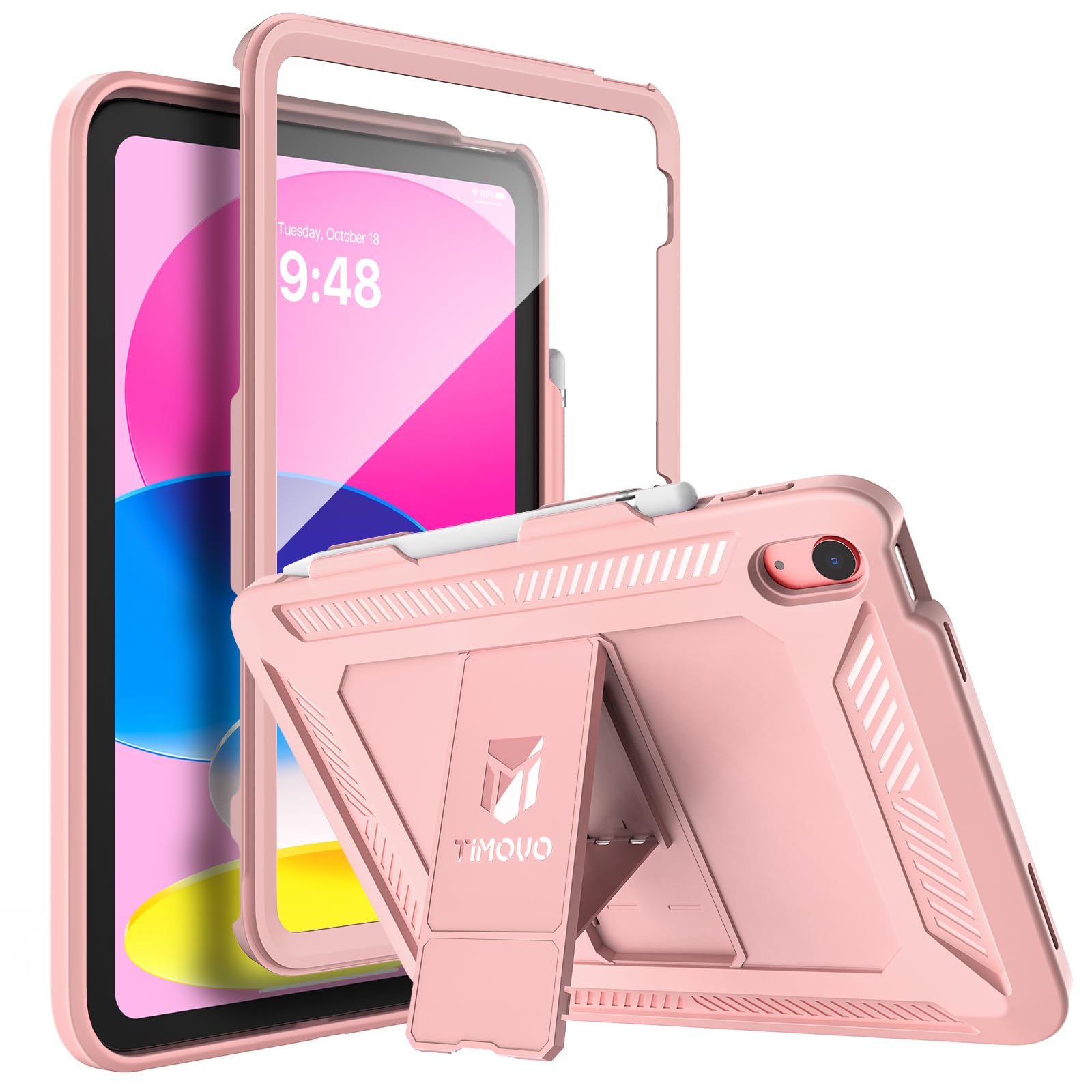 TiMOVO Case for iPad (A16) 11th Generation 11 Inch 2025, iPad 10th Generation Case 2022 with Screen Protector, Heavy Duty Shockproof Rugged Protective