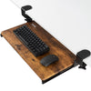 VIVO Small Keyboard Tray, Under Desk Pull Out with Extra Sturdy C Clamp Mount System, 20 (26 with Clamps) x 11 inch Slide-Out Platform Drawer, Rustic